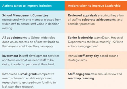 inclusion and leadership improvement action