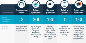 People Insight Pulse Survey Example Questions Table