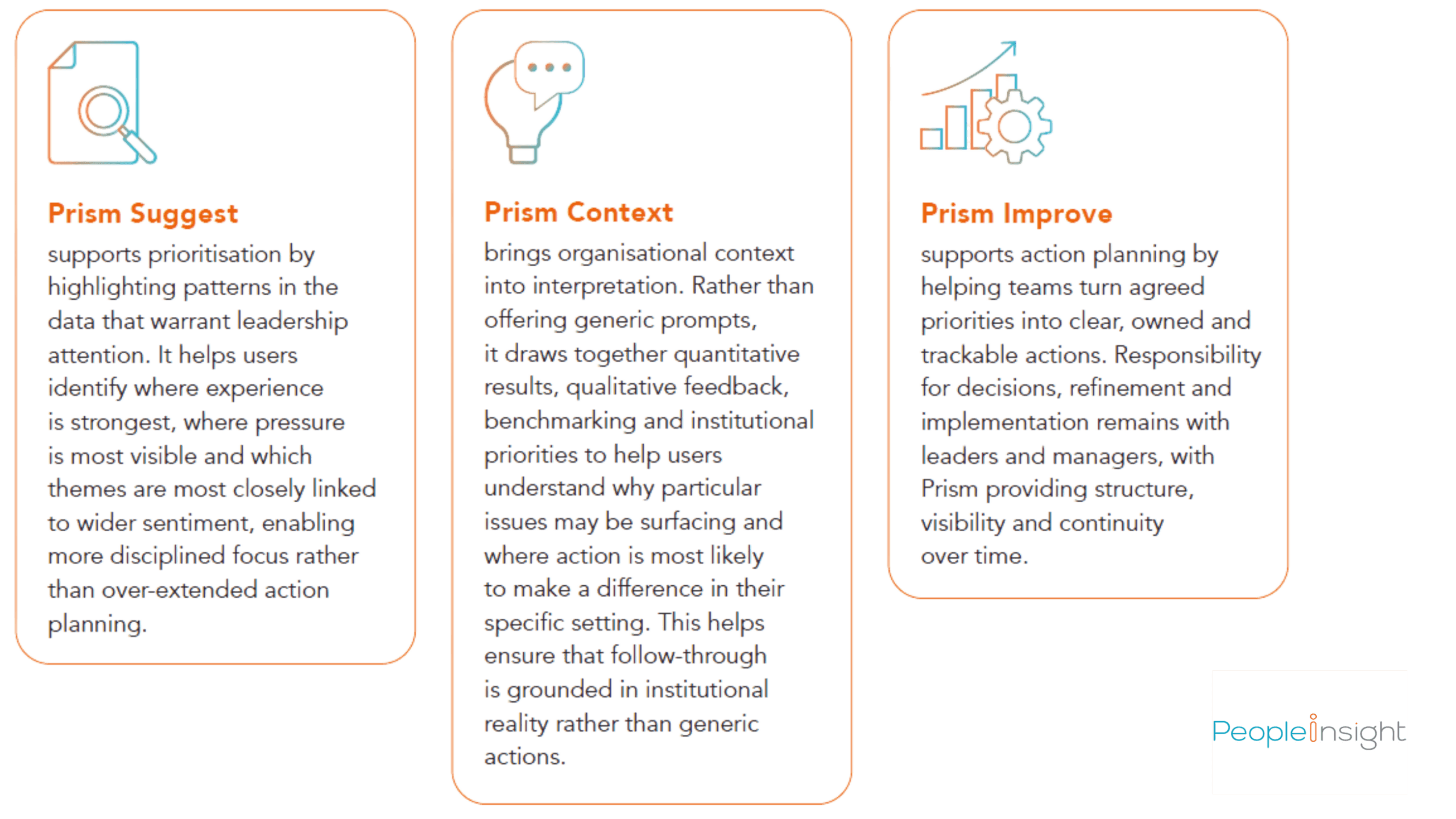 prism supports companies in three connected ways