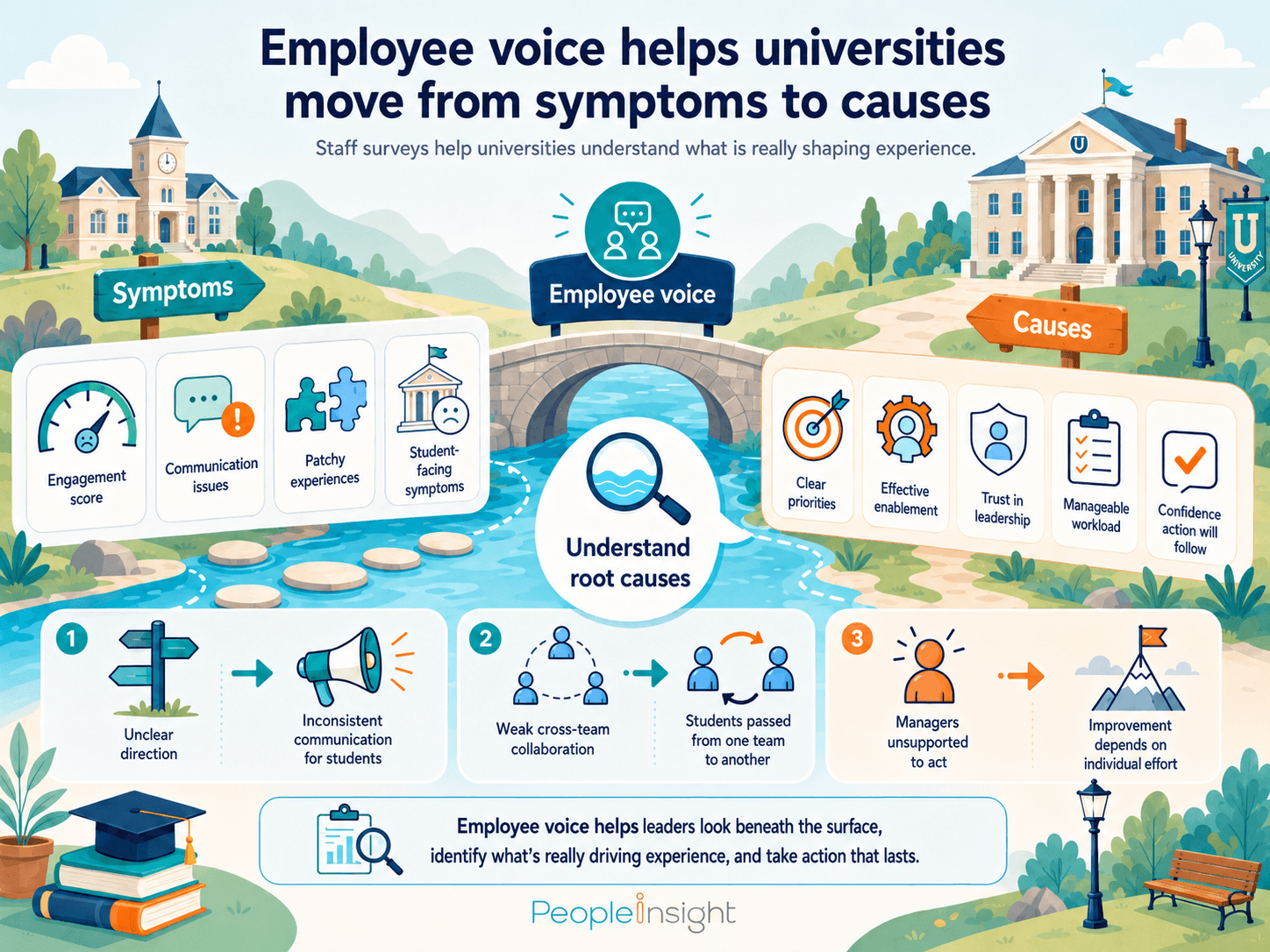 employee voice helps universities move from symptoms to causes